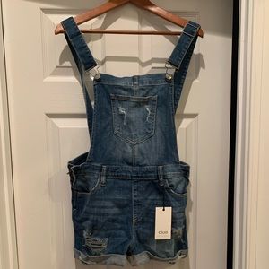 Cello Denim Shortalls NWT